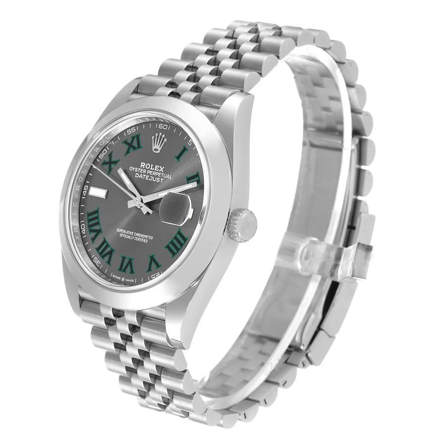 Rolex Datejust 41 Schiefer Grün Wimbledon Zifferblatt Stahl-Herrenuhr 126300 Ungetragen im Zustand „Hervorragend“ im Angebot in Atlanta, GA