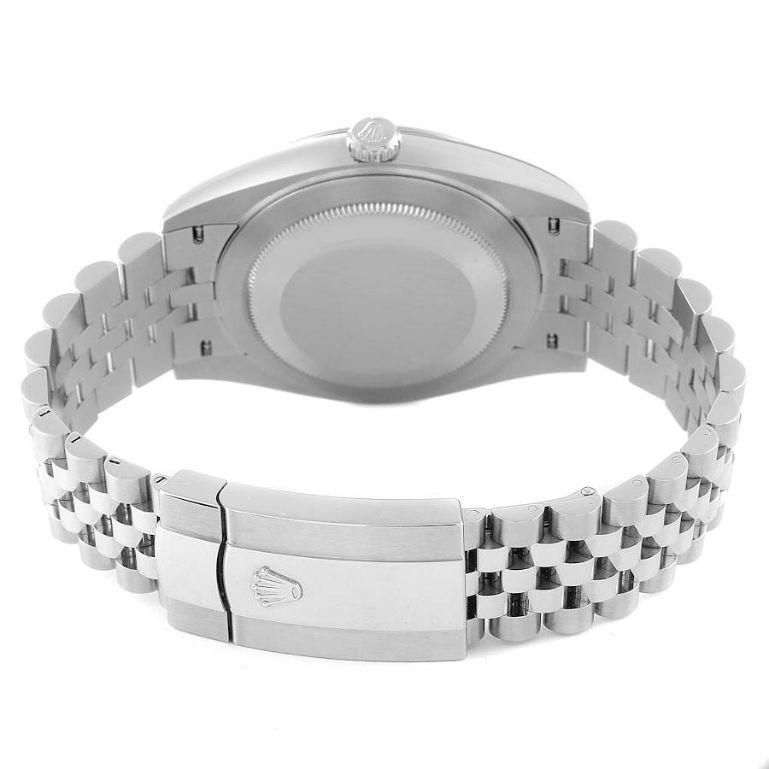 Rolex Datejust 41 Schiefer Grün Wimbledon Zifferblatt Stahl-Herrenuhr 126300 Ungetragen im Angebot 3