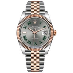 Rolex Datejust 41 Slate Roman Dial Fluted Bezel Everose Gold Men's Watch 126331