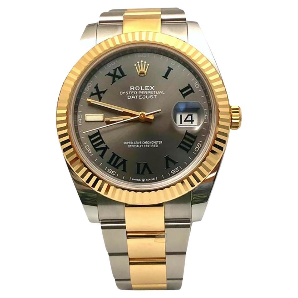 Rolex Datejust 41 acciaio e oro giallo 18k Orologio con quadrante Wimbledon Ref 126333 in vendita