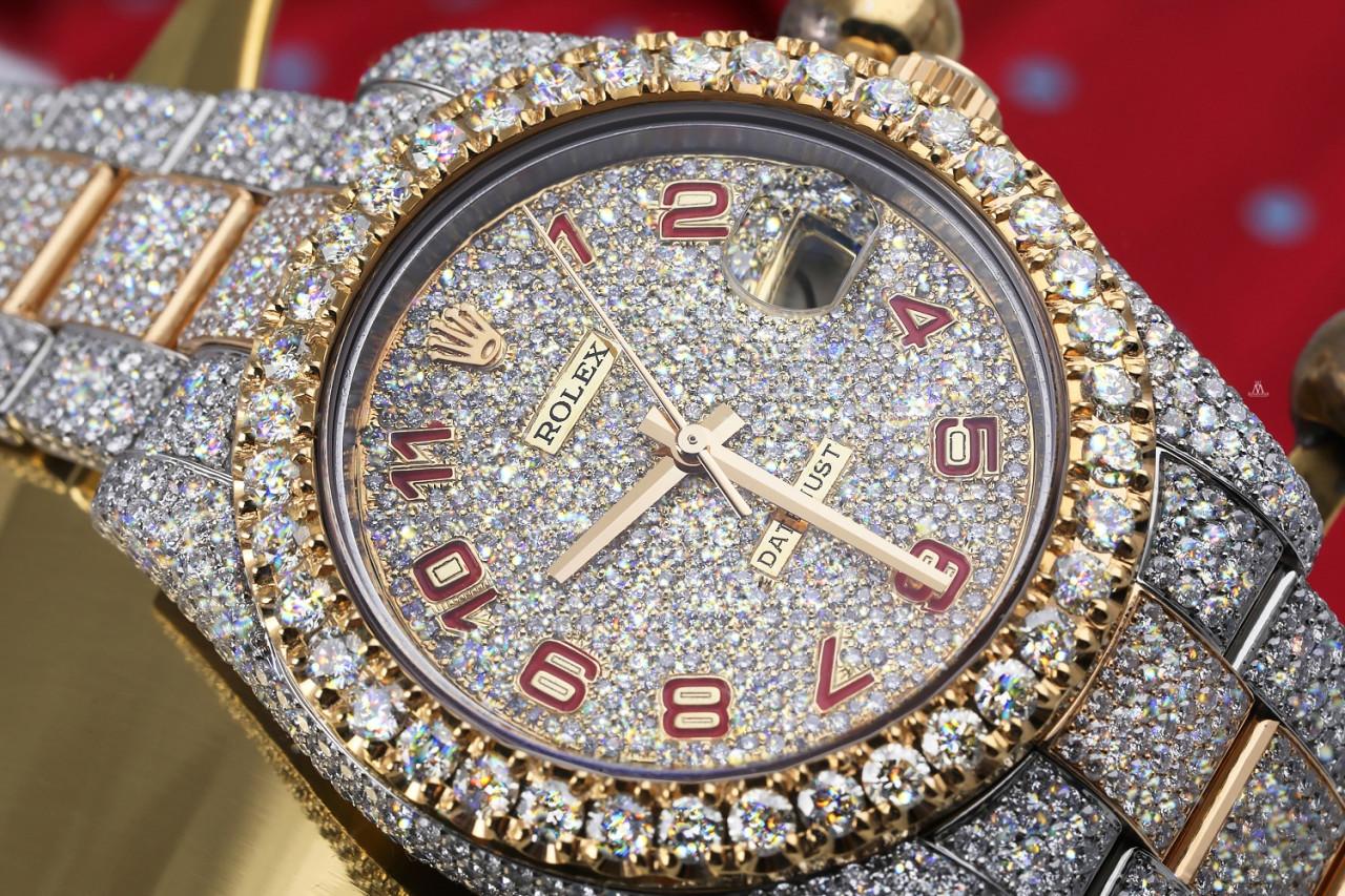 iced out rolex gold