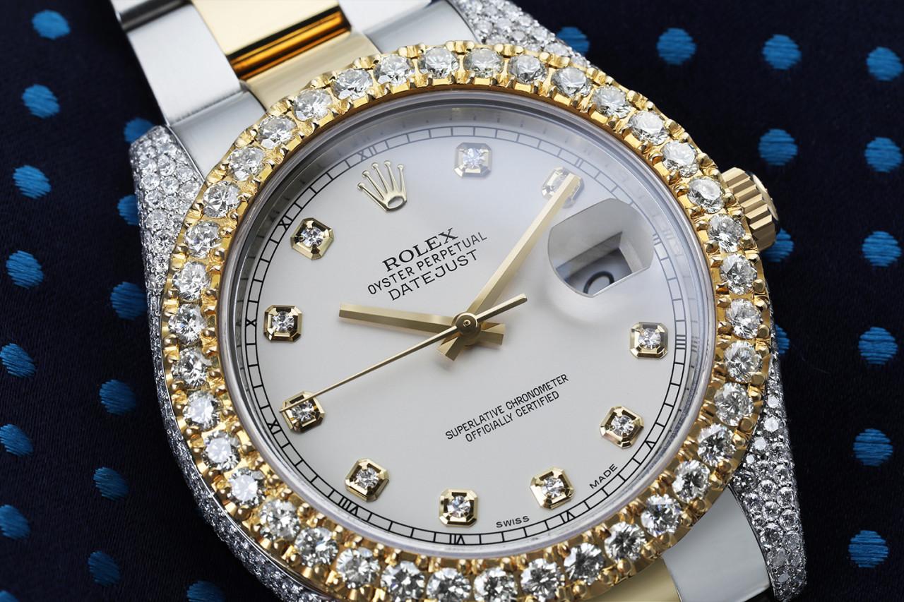 Rolex Datejust 41 Stainless Steel and 18k YG Watch Cream Dial Watch 126303.
This watch comes with a LIFETIME diamond replacement warranty.  We are so confident in our diamonds setters that if any of the individual diamonds are ever to fall out of