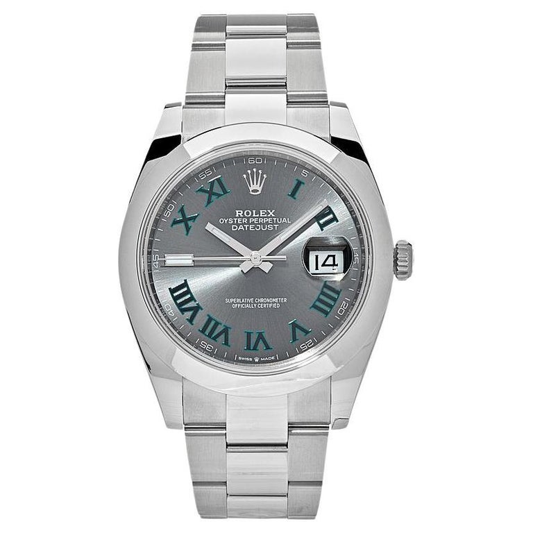 Rolex Montre Datejust 41 en acier inoxydable et ardoise avec cadran