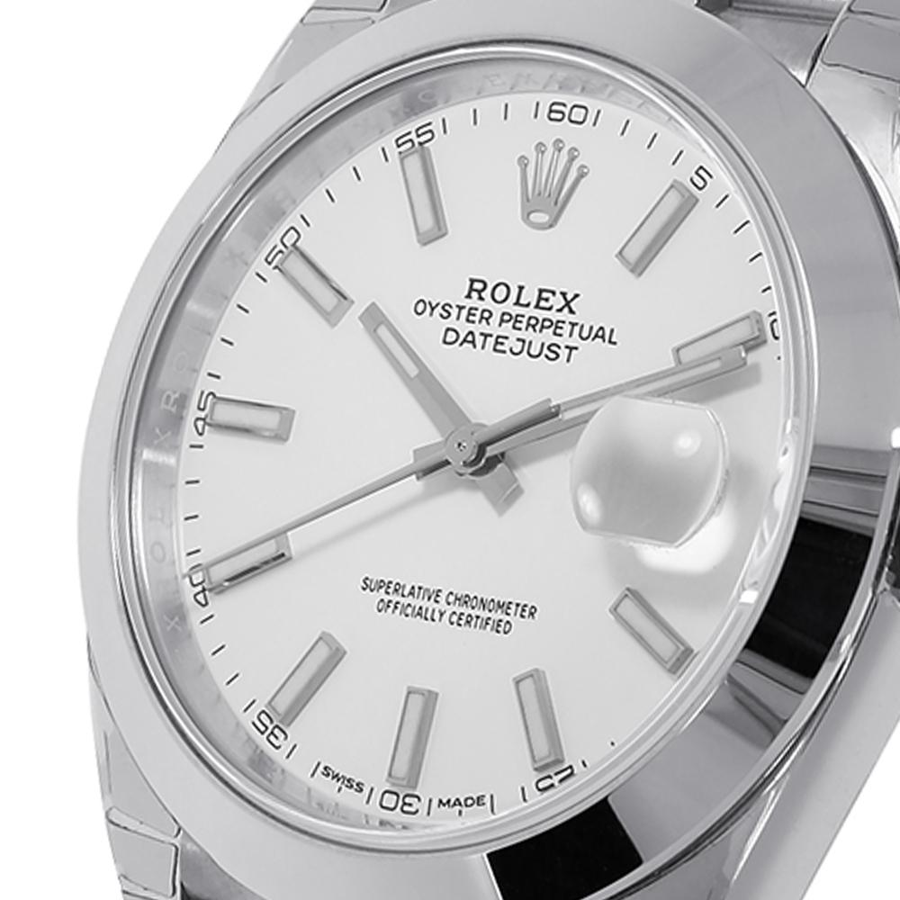 Contemporary Rolex Datejust 41 Stainless Steel White Index Dial Jubilee Watch 126300