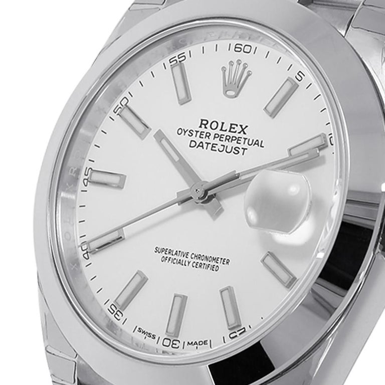 rolex datejust 41 white dial jubilee