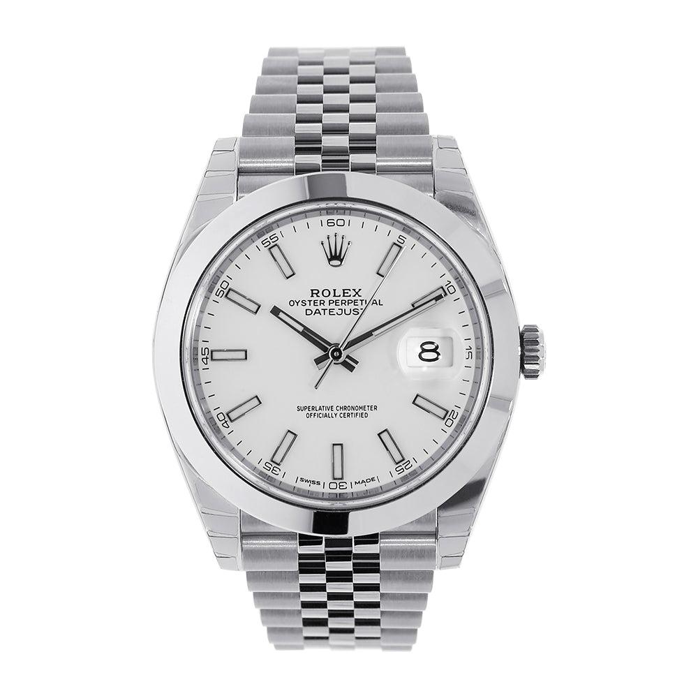 Rolex Datejust 41 Stainless Steel White Index Dial Jubilee Watch 126300