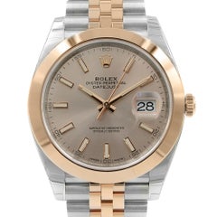 Rolex Datejust 41 Steel 18 K Rose Gold Sundust Dial Automatic Watch 126301 Suij