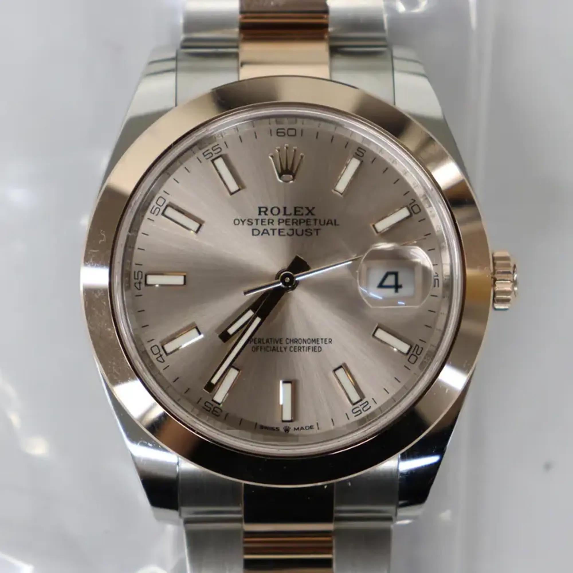 Rolex Datejust 41 Steel 18 K Rose Gold Sundust Dial Automatic Watch 126301 Suij For Sale 1