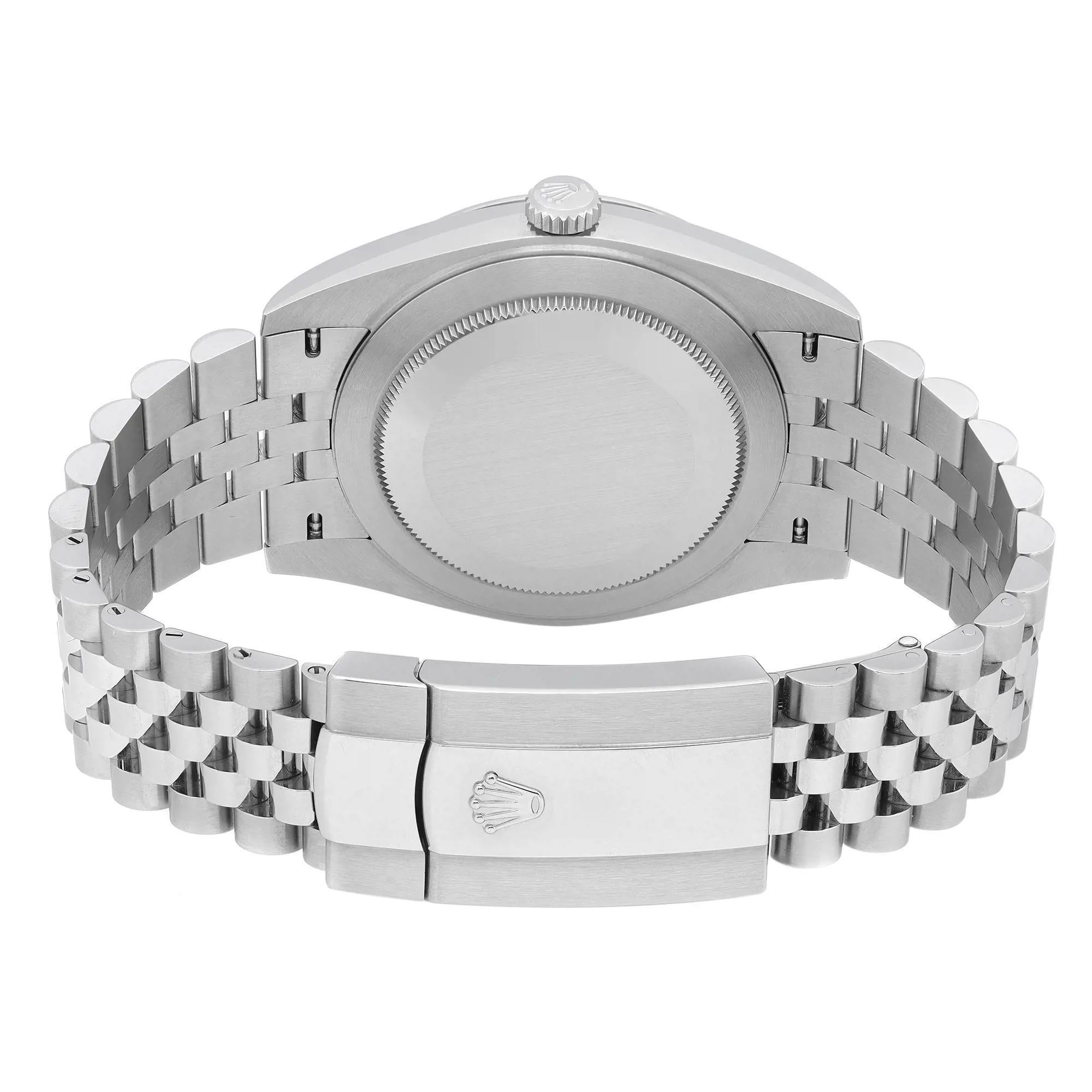 Men's NEW Rolex Datejust 41 Steel 18K Gold Bezel Jubilee Blue Roman Dial Watch 126334 For Sale
