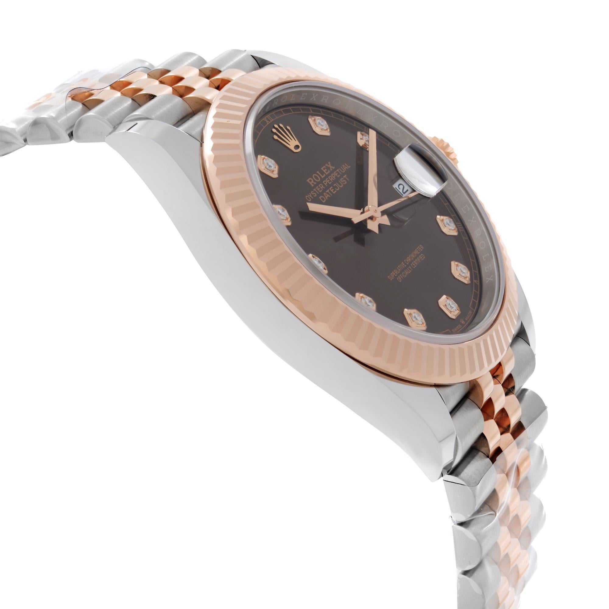 rolex datejust rose gold chocolate dial