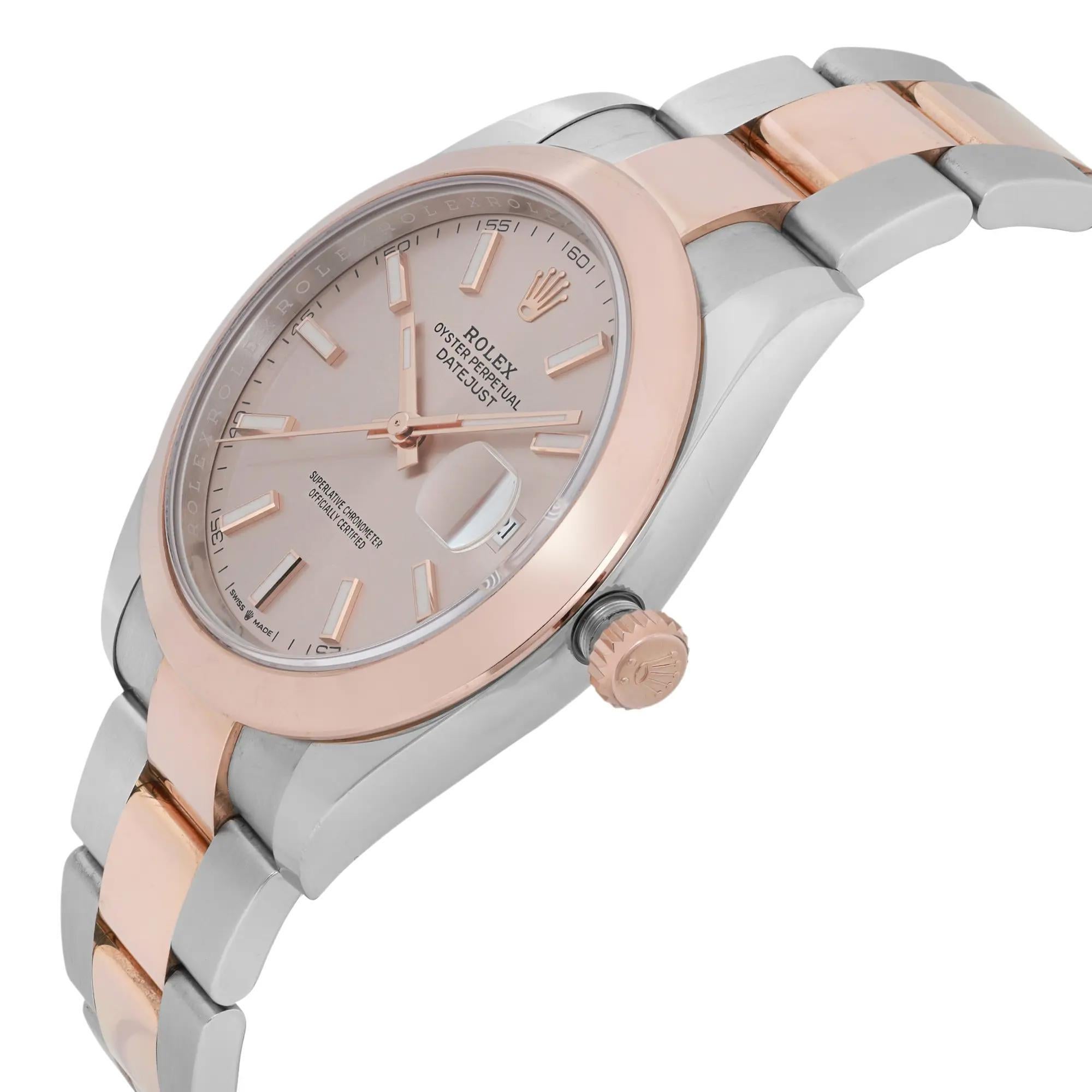 Rolex Datejust 41 Steel 18K Rose Gold Sundust Dial Automatic Mens Watch 126301 en Excelente estado para la venta en New York, NY