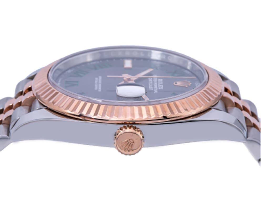 Rolex Datejust 41 Stahl & 18k Roségold Wimbledon Zifferblatt Jubiläum Ref 126331 im Zustand „Hervorragend“ in Miami, FL