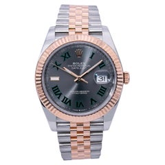 Rolex Datejust 41 Steel & 18k Rose Gold Wimbledon Dial Jubilee Ref 126331