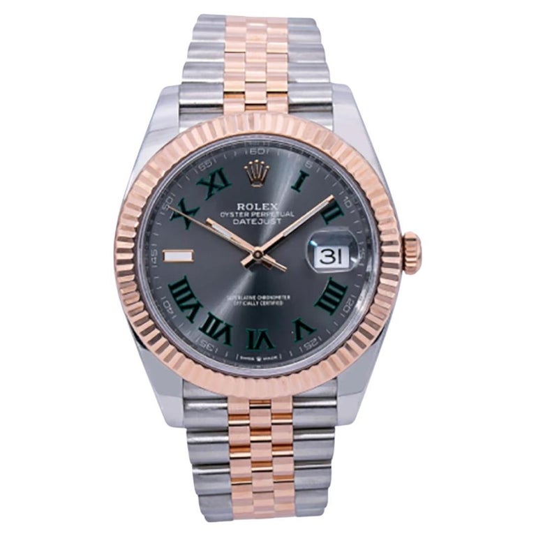 Rolex Datejust 41 Steel and 18k Rose Gold Wimbledon Dial Jubilee REF ...