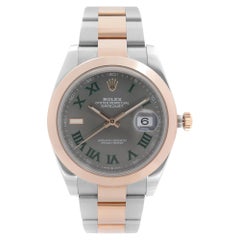 Rolex Datejust 41 Steel 18K Rose Gold Wimbledon Roman Dial Mens Watch 126301