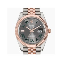 Rolex Datejust 41 Steel 18K Rose Gold Wimbledon Roman Dial Men's Watch 126331