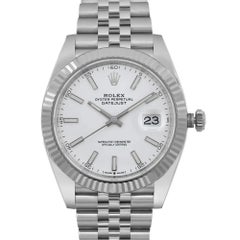 Rolex Datejust 41 Steel 18K White Gold White Dial Automatic Mens Watch 126334