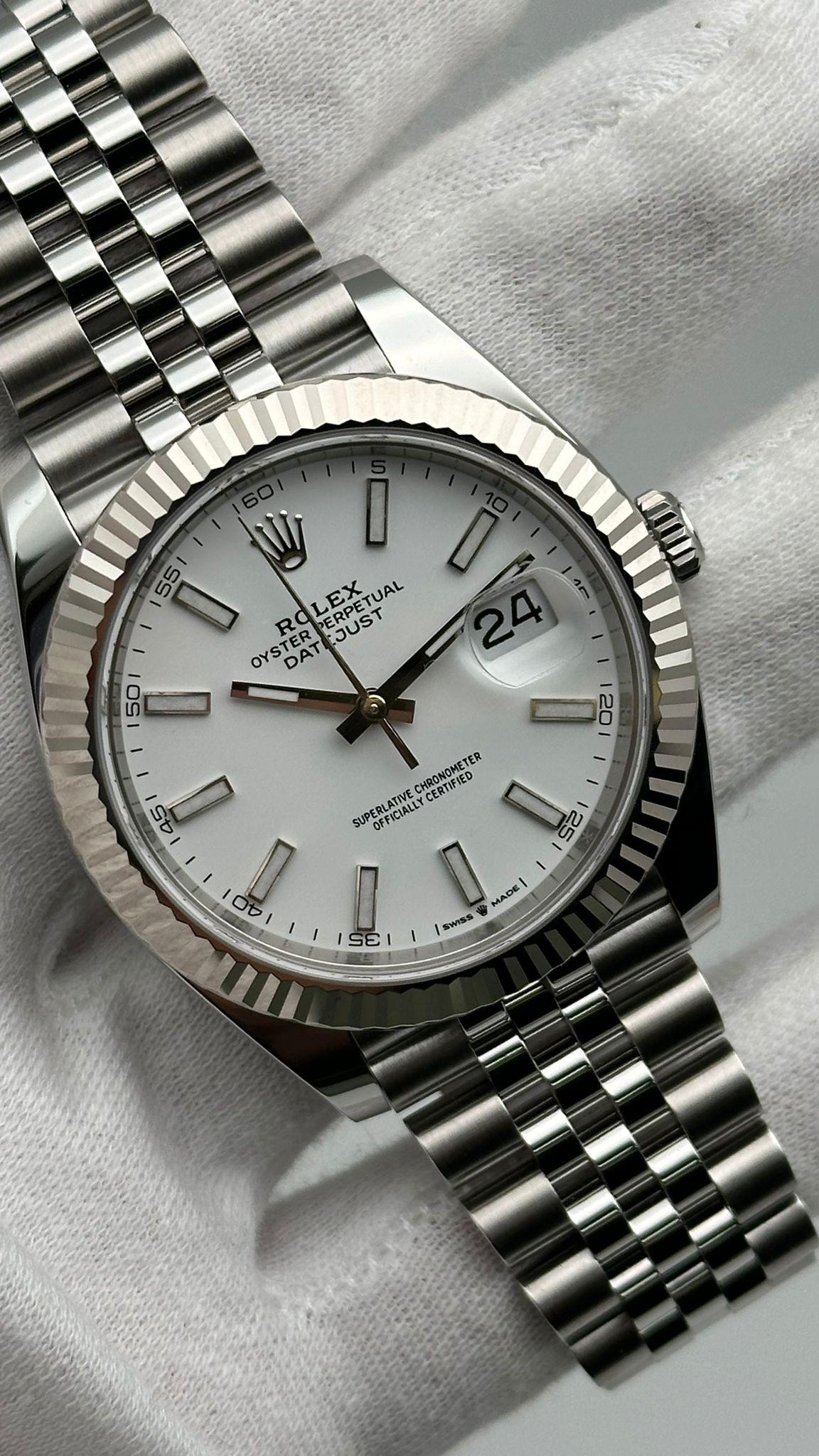 NEW Rolex Datejust 41 Steel 18K White Gold White Dial Men Automatic Watch 126334 For Sale 7