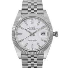 NEW Rolex Datejust 41 Steel 18K White Gold White Dial Men Automatic Watch 126334