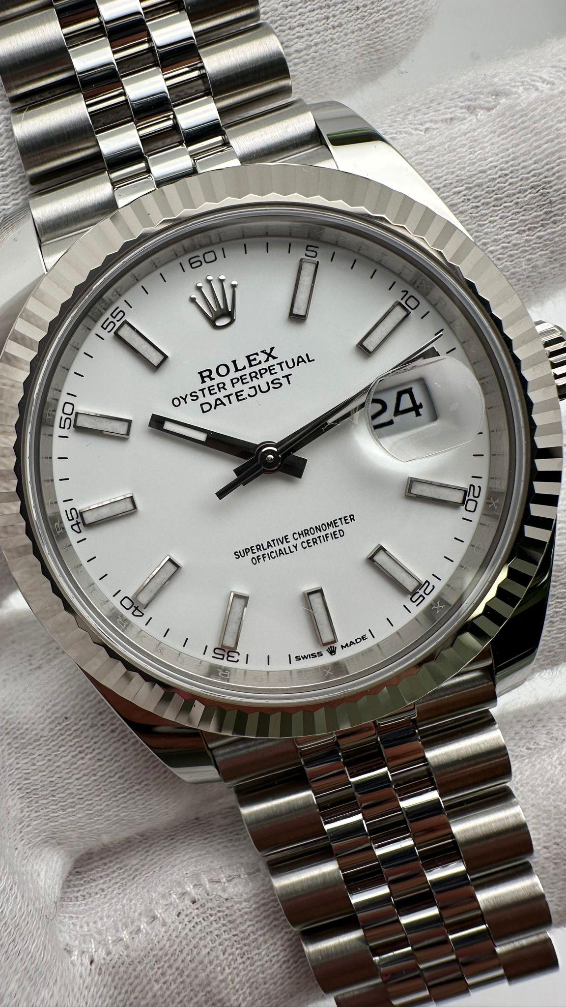 NEW Rolex Datejust 41 Steel 18K White Gold White Dial Men Automatic Watch 126334 For Sale 6