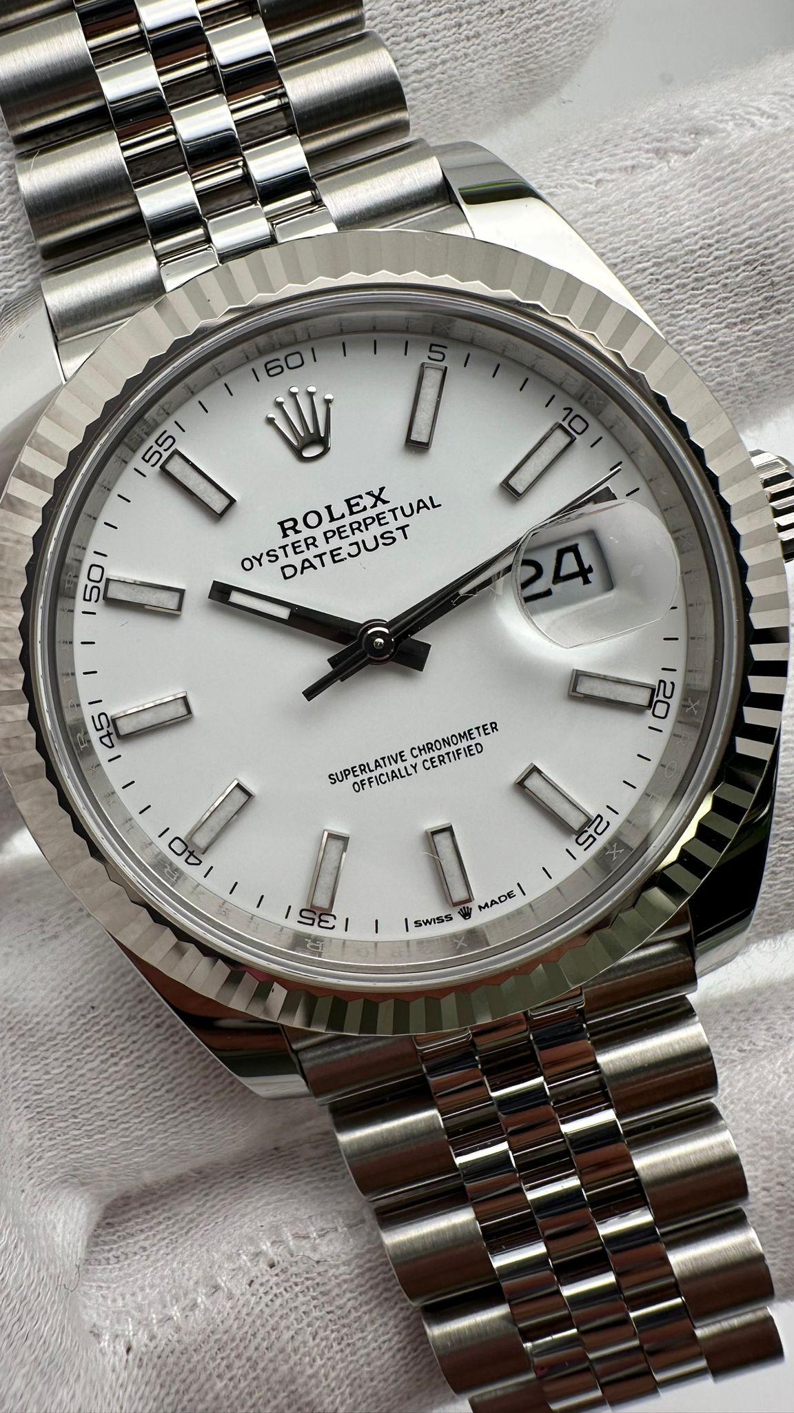 NEW Rolex Datejust 41 Steel 18K White Gold White Dial Men Automatic Watch 126334 For Sale 3