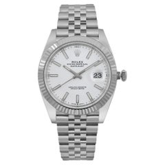 Rolex Datejust 41 Steel 18K White Gold White Dial Men Automatic Watch 126334