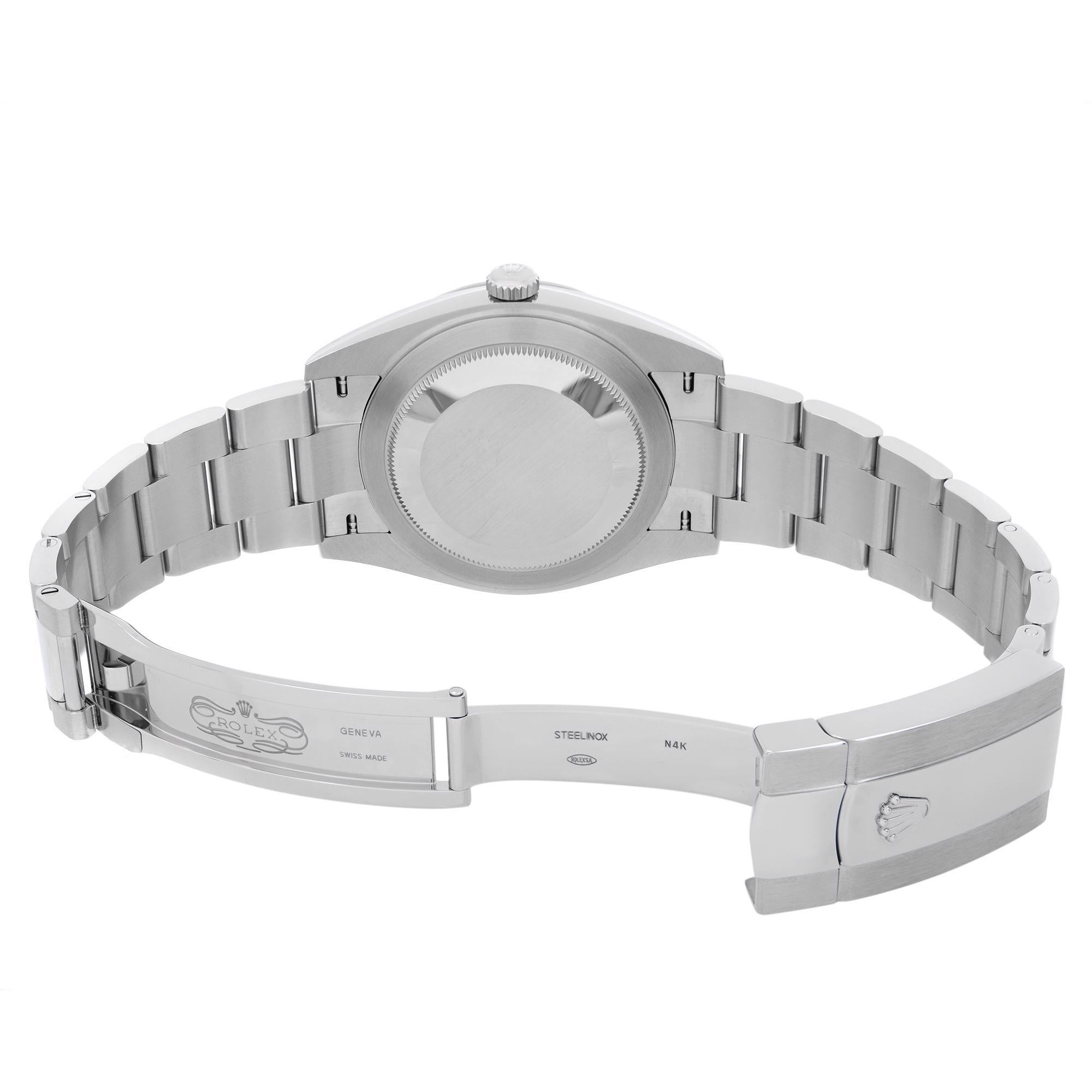 Rolex Datejust 41 Steel 18k White Gold Wimbledon Dial Automatic Men Watch 126334 en vente 1