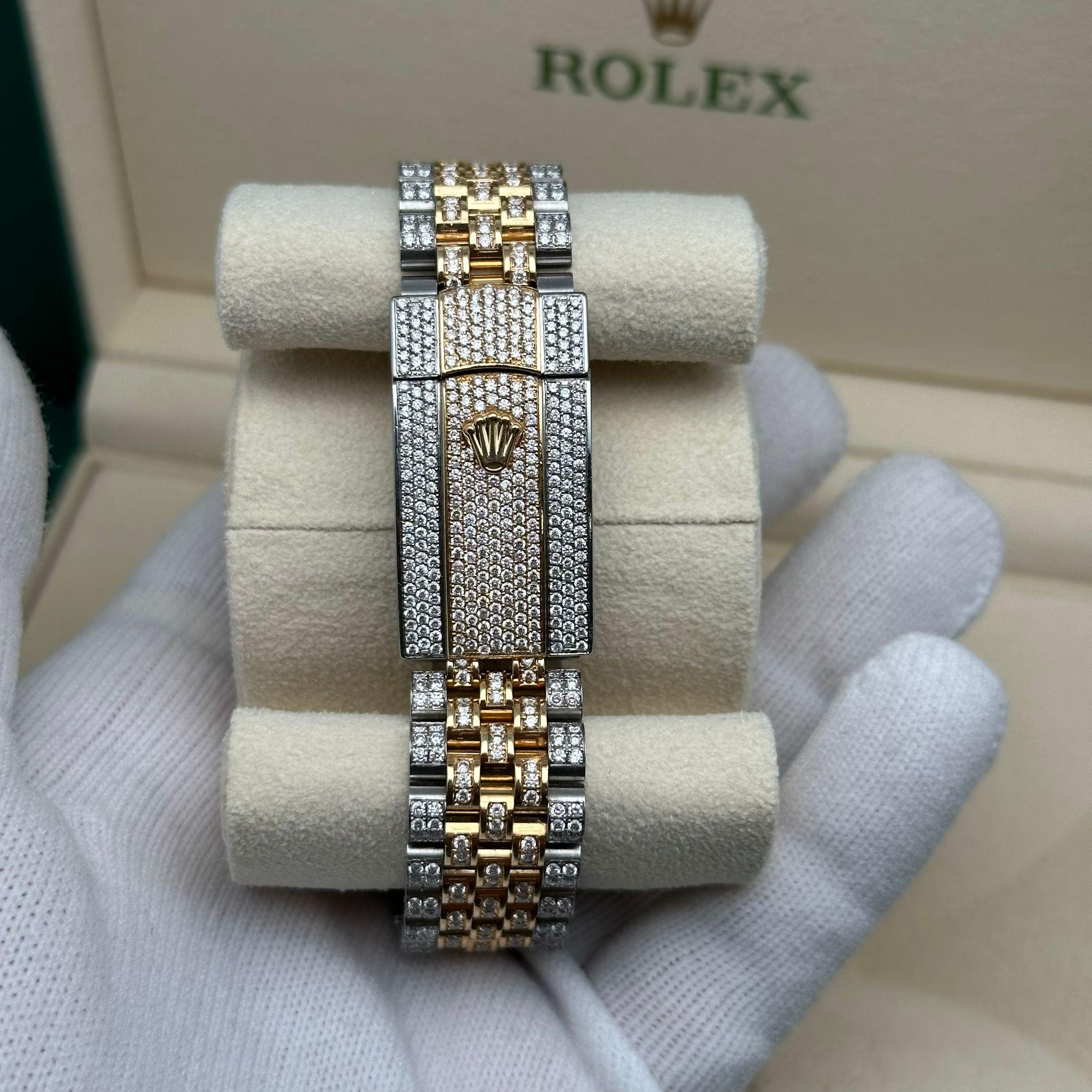 Rolex Datejust 41 18K Gold SteelCustom Fully Iced Out Jubilee Watch 126333 For Sale 7
