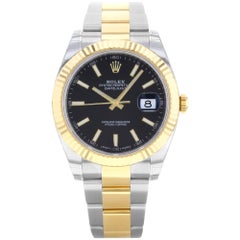 Rolex Datejust 41 Steel 18K Yellow Gold Black Dial Automatic Men's Watch 126333