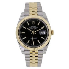 Rolex Datejust 41 Steel 18 Karat Gold Black Dial Automatic Men's Watch 126333