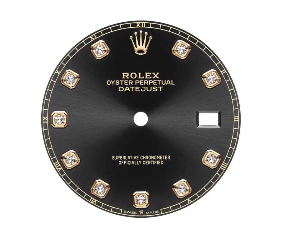 Men's Rolex Datejust 41 Steel 18K Yellow Gold Black Diamond Dial Men’s Watch 126333 For Sale