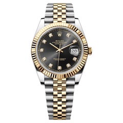 Rolex Datejust 41 Steel 18K Yellow Gold Black Diamond Dial Men’s Watch 126333