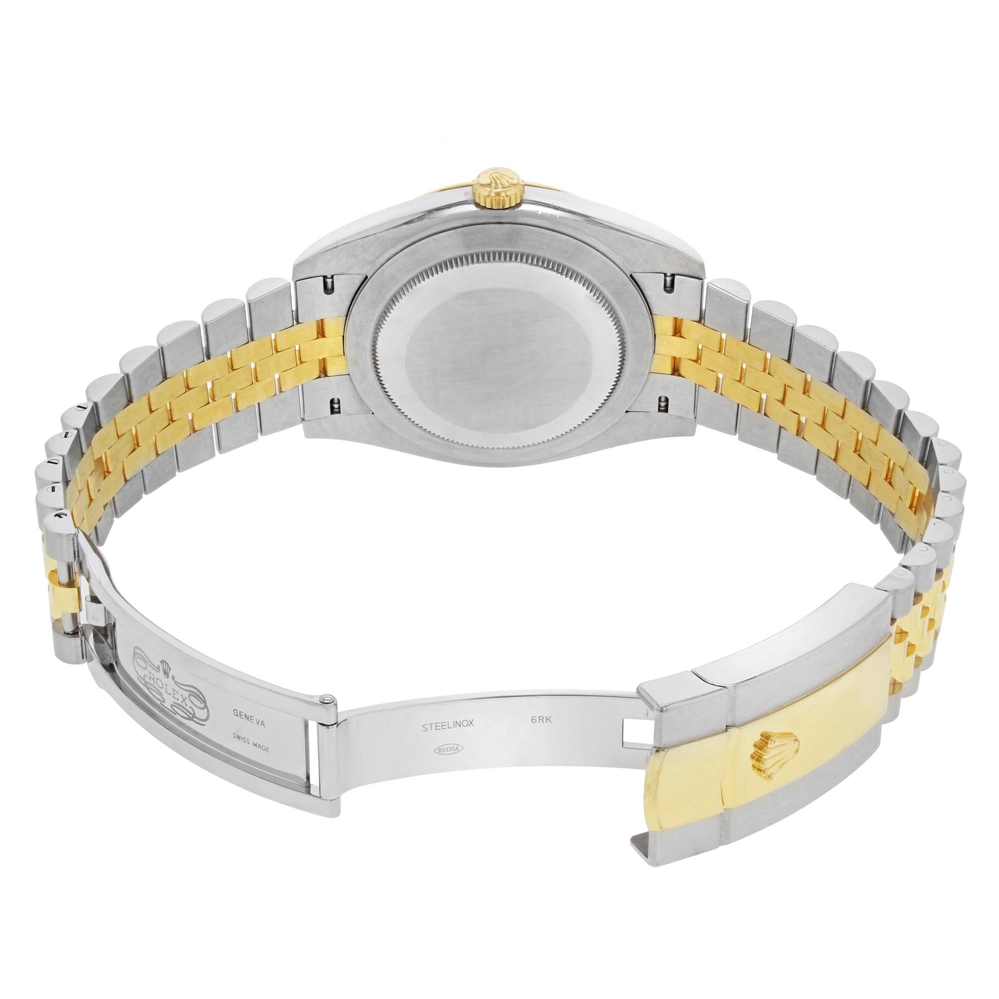 Women's or Men's Rolex Datejust 41 Steel 18 Karat Gold Champagne Diamond Dial Men's Watch 126333