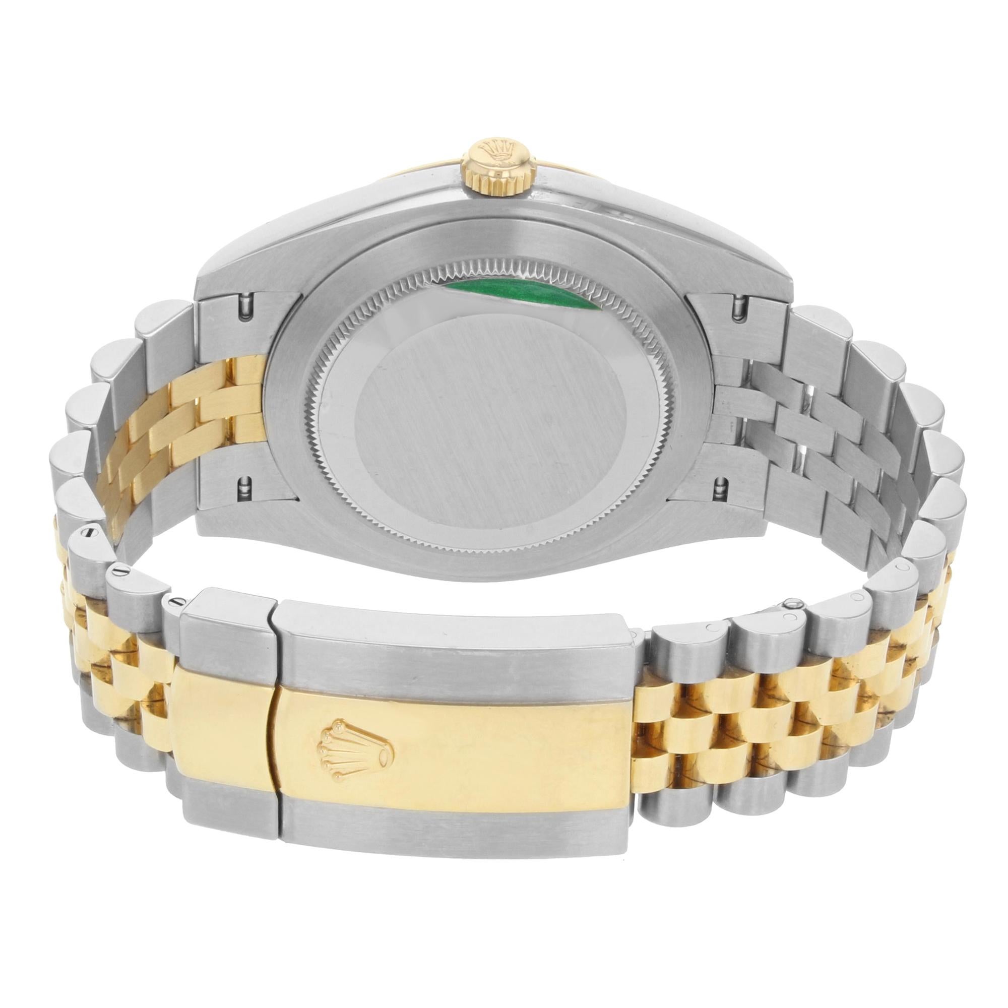 Rolex Datejust 41 Steel 18 Karat Gold Champagne Index Dial Men's Watch 126333 In New Condition In New York, NY
