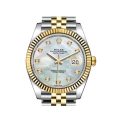 Rolex Datejust 41 Steel 18K Yellow Gold MOP Diamond Jubilee Mens Watch 126333