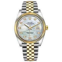 Rolex Datejust 41 Steel 18K Yellow Gold MOP Diamond Jubilee Mens Watch 126333