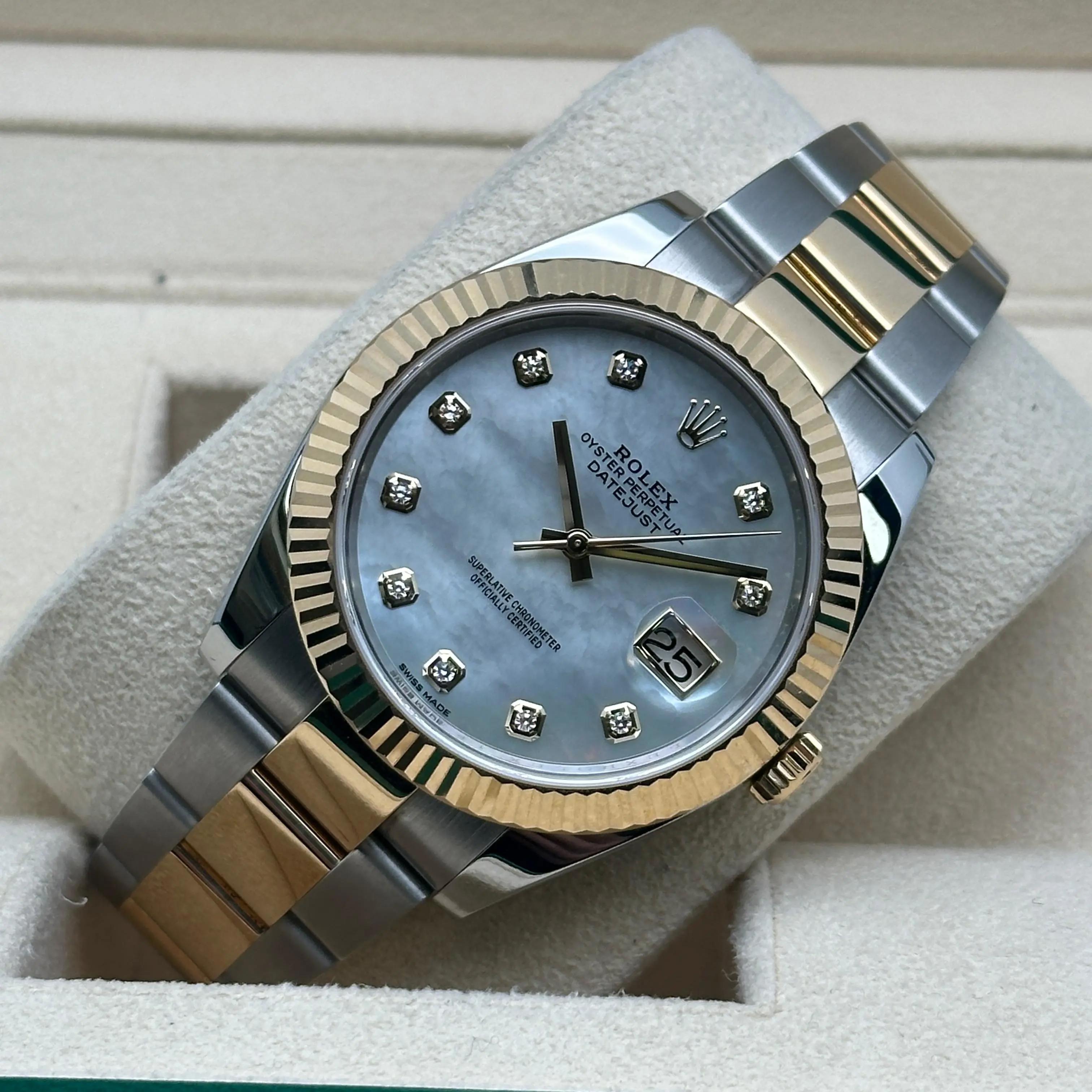 Rolex Datejust 41 Steel 18K Yellow Gold MOP Diamond Mens Automatic Watch 126333 For Sale 1