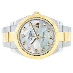 Rolex Datejust 41 Steel and 18 Karat Yellow Gold MOP Diamond Men's Watch 126333