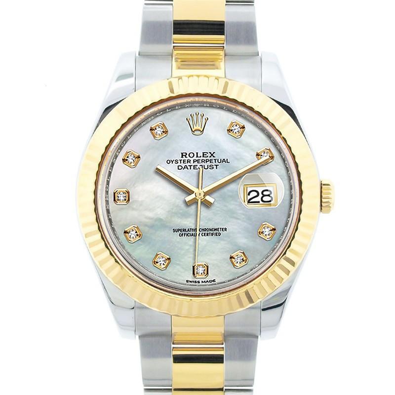 Rolex Datejust 41 Steel and 18 Karat Yellow Gold MOP Diamond Men's Watch 126333 1