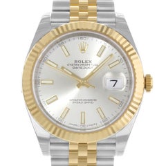 Rolex Datejust 41 Steel 18k Yellow Gold Silver Dial Jubilee Men’s Watch 126333