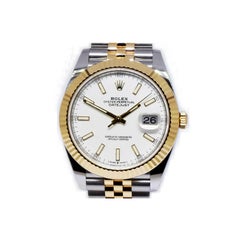 Rolex Datejust 41 Steel 18K Yellow Gold White Dial Jubilee Men's Watch 126333