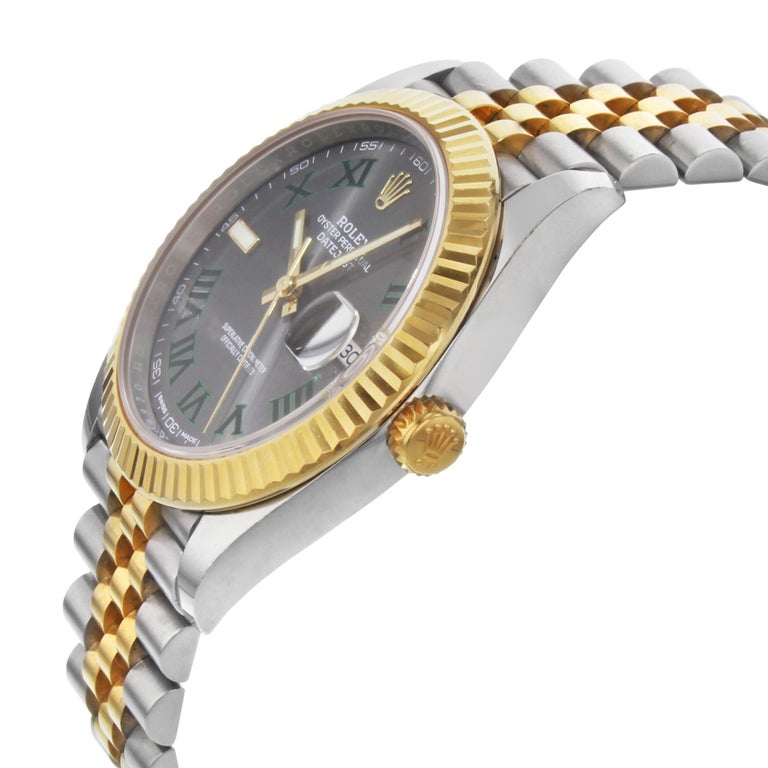 Rolex Datejust 41 Steel and 18k Yellow Gold Wimbledon Dial Mens Watch ...