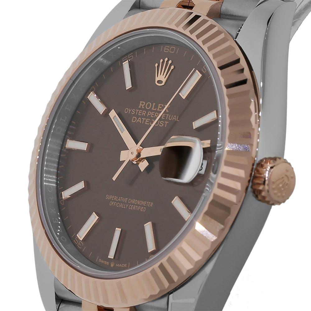 Rolex Datejust 41 Steel and Rose Gold Chocolate Index Dial Watch 126331 (Moderne)