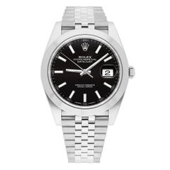 Rolex Datejust 41 Steel Black Index Dial Mens Watch Jubilee Band 126300