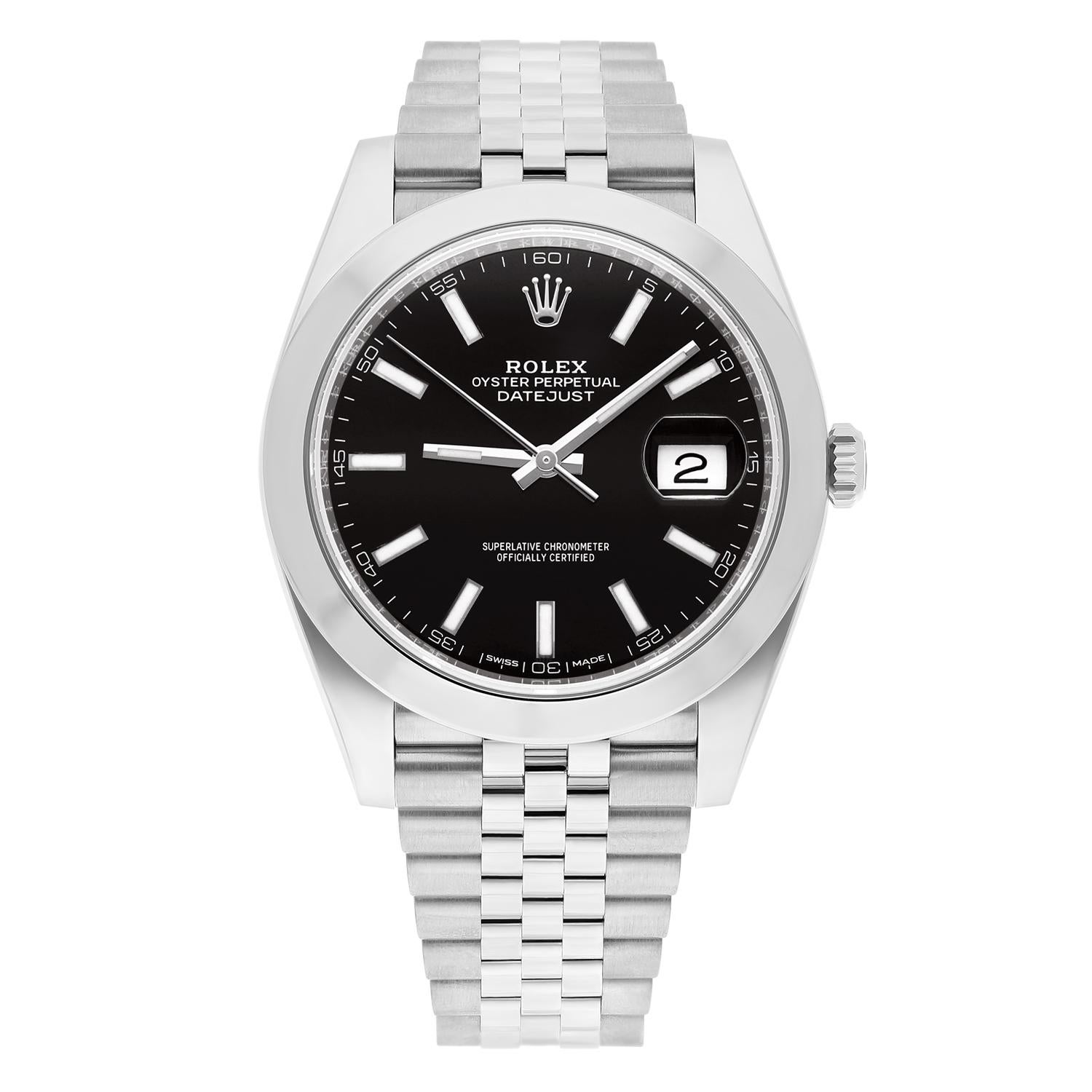 Rolex Datejust 41 Steel Black Index Dial Mens Watch Jubilee Band 126300

Cette montre a été professionnellement polie, entretenue et ne présente aucune rayure ou imperfection visible. 
Il peut facilement passer pour non porté. 
La vente est