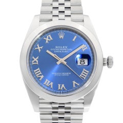 Rolex Datejust 41 Steel Blue Roman Dial Jubilee Automatic Men's Watch 126300