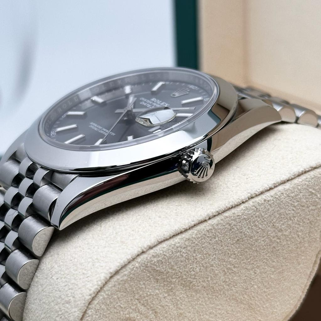 Rolex Datejust 41 Steel Dark Rhodium Dial Jubilee Men's Watch 126300 For Sale 2