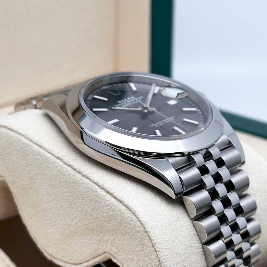 Rolex Datejust 41 Steel Dark Rhodium Dial Jubilee Men's Watch 126300 For Sale 4