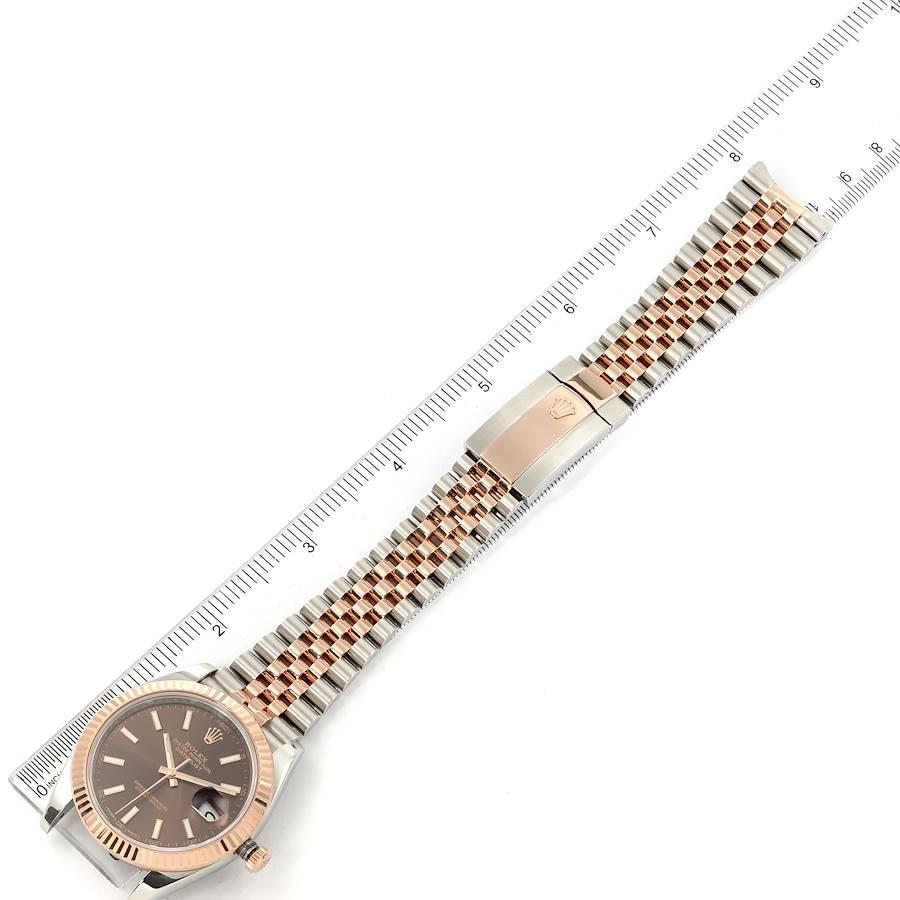 Rolex Datejust 41 Steel Everose Gold Chocolate Dial Watch 126331 Box Card For Sale 6