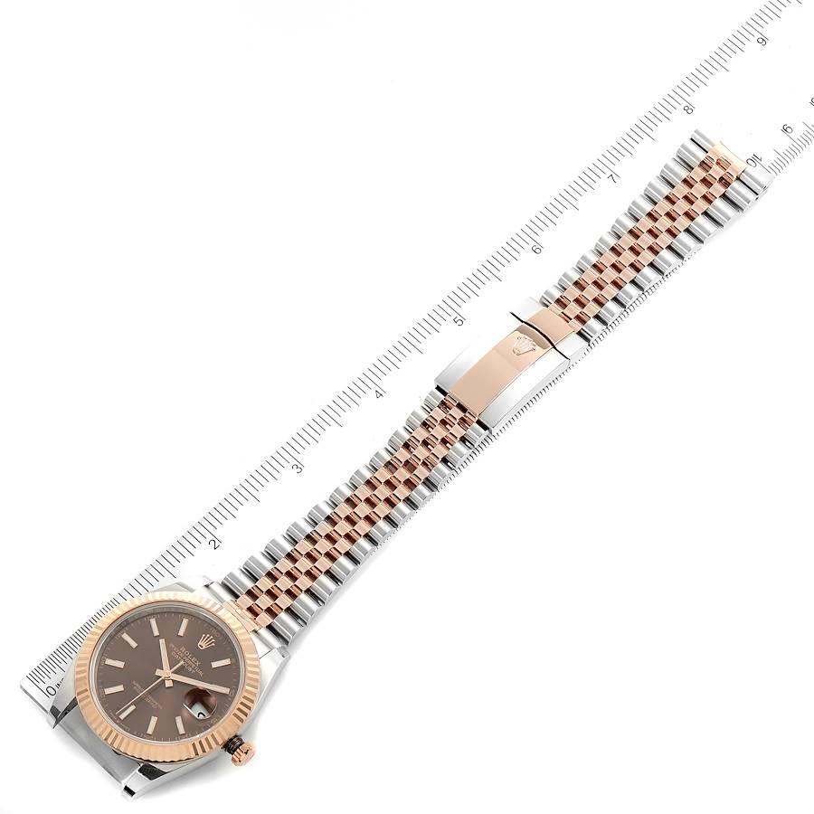 Rolex Datejust 41 Steel Everose Gold Chocolate Dial Watch 126331 Box Card For Sale 4